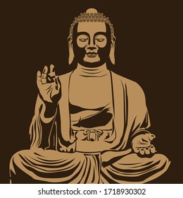 Temple spiritual buddhist sculpture illustration design