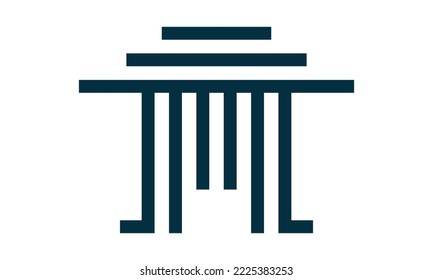 temple with stripes logo template