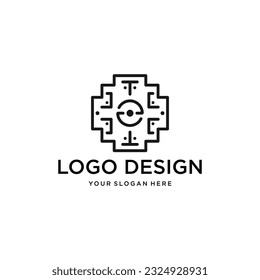 Temple Tech Creative Logo Design Vector