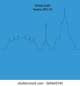 Temple Thai line vector.EPS.10