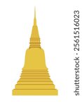 Temple in Thailand isolated on white background. thai pagoda