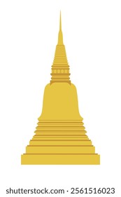 Temple in Thailand isolated on white background. thai pagoda