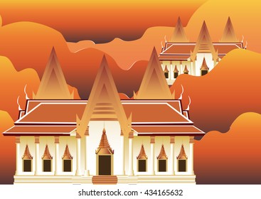 Temple in Thailand vector