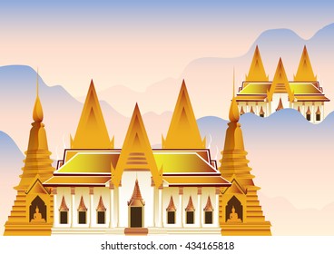 Temple in Thailand vector