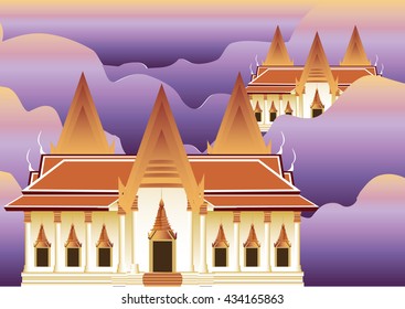 Temple in Thailand vector