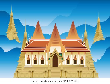 Temple in Thailand vector
