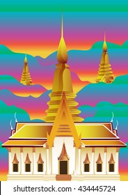 Temple in Thailand vector