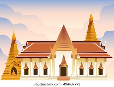 Temple in Thailand vector