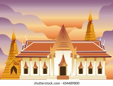 Temple in Thailand vector