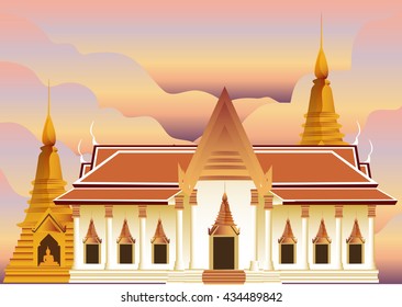 Temple in Thailand vector