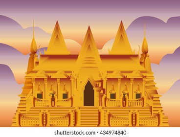 Temple in Thailand vector