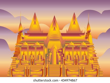 Temple in Thailand vector