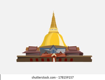 Temple in Thailand - vector illustration