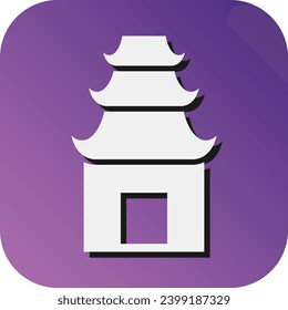 Temple Vector Glyph Gradient Background Icon For Personal And Commercial Use.
