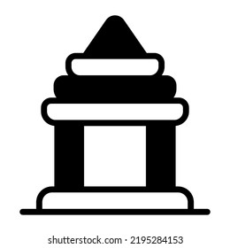 temple vector icon. Hindu festival, Hindu celebration icon,