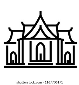 A temple vector illustration in line stroke design