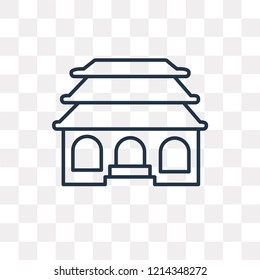 Temple vector outline icon isolated on transparent background, high quality linear Temple transparency concept can be used web and mobile