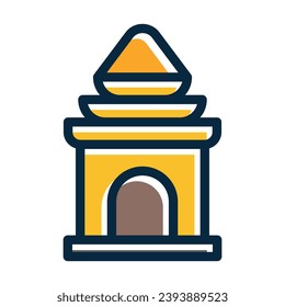 Temple Vector Thick Line Filled Dark Colors Icons For Personal And Commercial Use.
