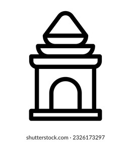 Temple Vector Thick Line Icon For Personal And Commercial Use.
