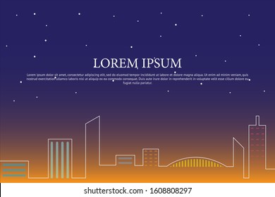 Templet design with a simple city image. suitable for banners, certificates, cards, brochures, beckgrounds and other related matters