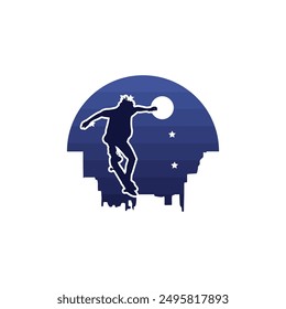 Templet design of skateboard logo and t-shirt
