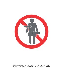 El Vector de ilustración de diseño de templete prohíbe el acoso sexual a las mujeres.