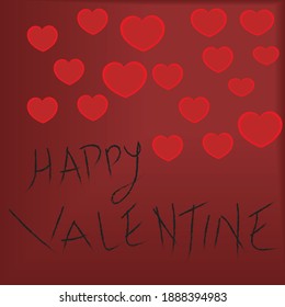 templete love for valentine's day. background romantic.hand drawn "happy valentine". happy valentine. card background