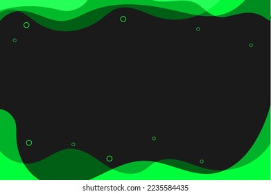 Diseño de plantilla de fondo verde oscuro abstracto, elemento de onda, área de espacio de copia