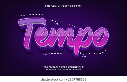 tempo 3d style text effect