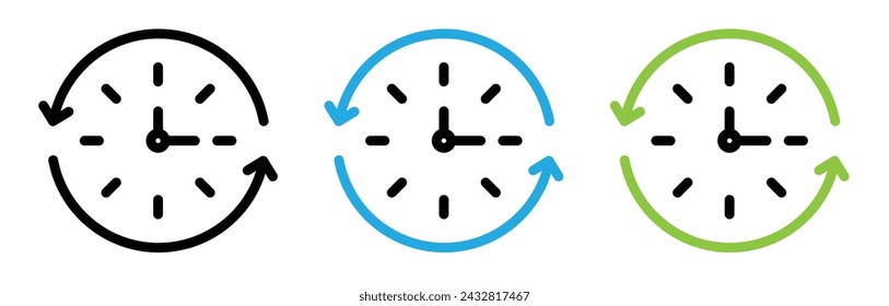 Symbol für die temporale Entwicklungslinie. Era Progression-Symbol in Umriss und massiv flach Stil.