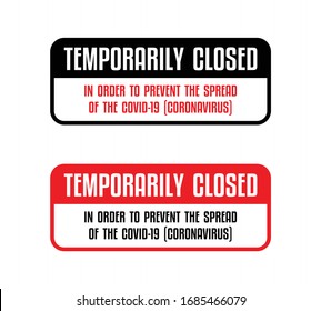 Temporarily Closed  due to prevent the spread of Germs covid-19 