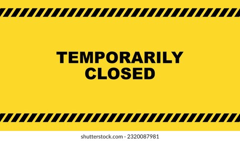 Temporarily closed sign on white background