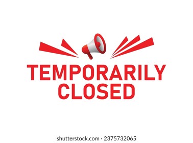 Temporary Closure On Door Sign Hanging Stock Vector (Royalty Free)  1672019563