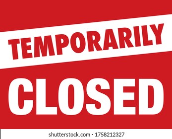 Temporarily Closed Sign Poster Design Retail Stock Vector (royalty Free 