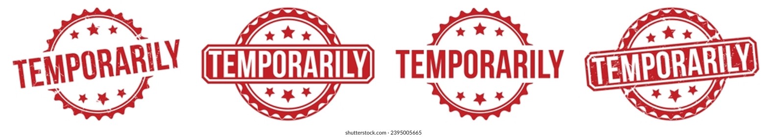 temporarily stamp red rubber stamp on white background. temporarily stamp sign. temporarily stamp.