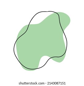 Temporary abstract shape with black line isolated on white background