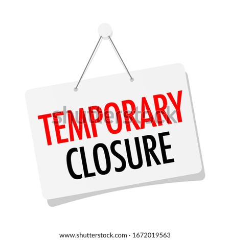 Temporary closure on door sign hanging Stock foto © 