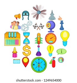 Temporary difficulty icons set. Cartoon set of 25 temporary difficulty vector icons for web isolated on white background