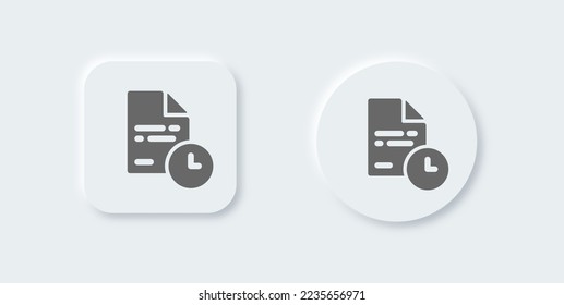 Temporary file solid icon in neomorphic design style. Archive signs vector illustration.