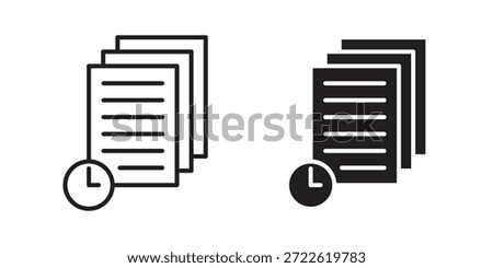 Temporary files icon doodle set. editable outline stroke vector eps