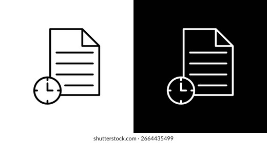 Icono de archivos temporales en Formas de línea, Ilustración vectorial de diseño de línea delgada