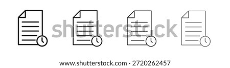 Temporary files icons Outline vector symbol sign