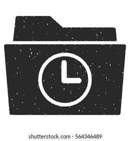 Temporary Folder grainy textured icon for overlay watermark stamps. Flat symbol with unclean texture. Dotted vector gray ink rubber seal stamp with grunge design on a white background.