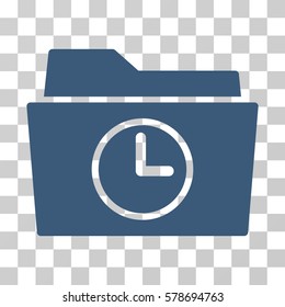Temporary Folder icon. Vector illustration style is flat iconic symbol, blue color, transparent background. Designed for web and software interfaces.