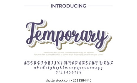 Temporary Font Stylish brush painted an uppercase vector letters, alphabet, typeface
