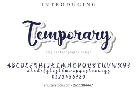Temporary Font Stylish brush painted an uppercase vector letters, alphabet, typeface