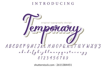 Temporary Font Stylish brush painted an uppercase vector letters, alphabet, typeface