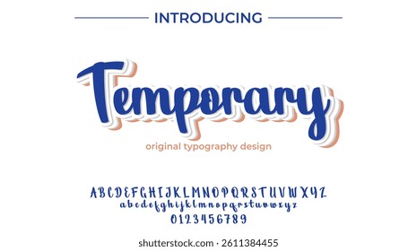 Temporary Font Stylish brush painted an uppercase vector letters, alphabet, typeface