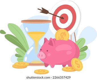 Temporary investment flat concept vector spot illustration. Editable 2D cartoon concept on white for web design. Monthly expenses. Goal oriented budget creative idea for website, mobile, magazine