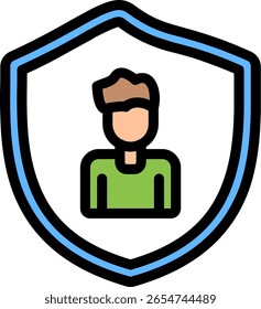 Temporary Protected Status Line Filled Icon Design